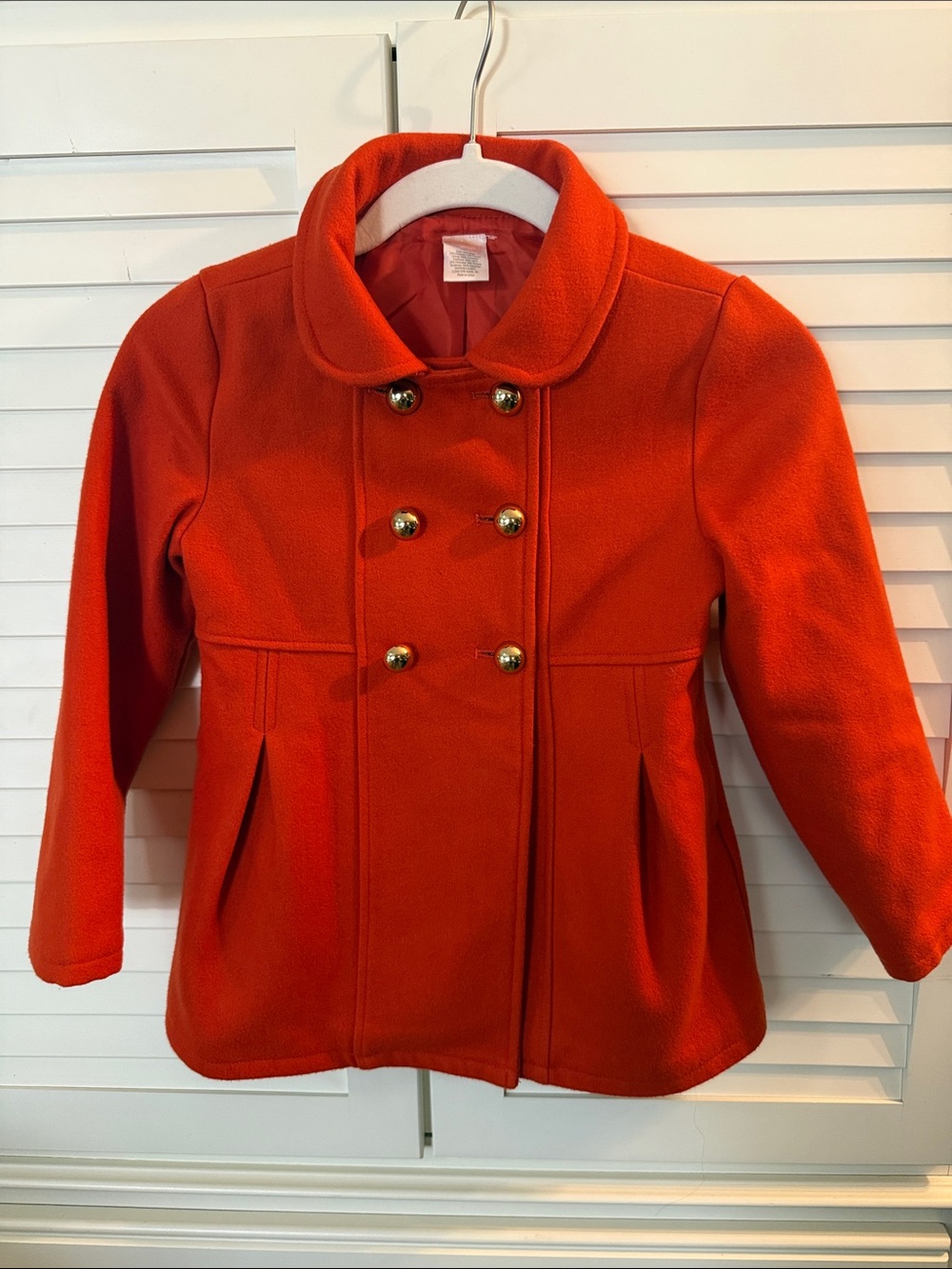 Gymboree Girls' Never Worn Red Double-Breasted Wool-Blend Coat